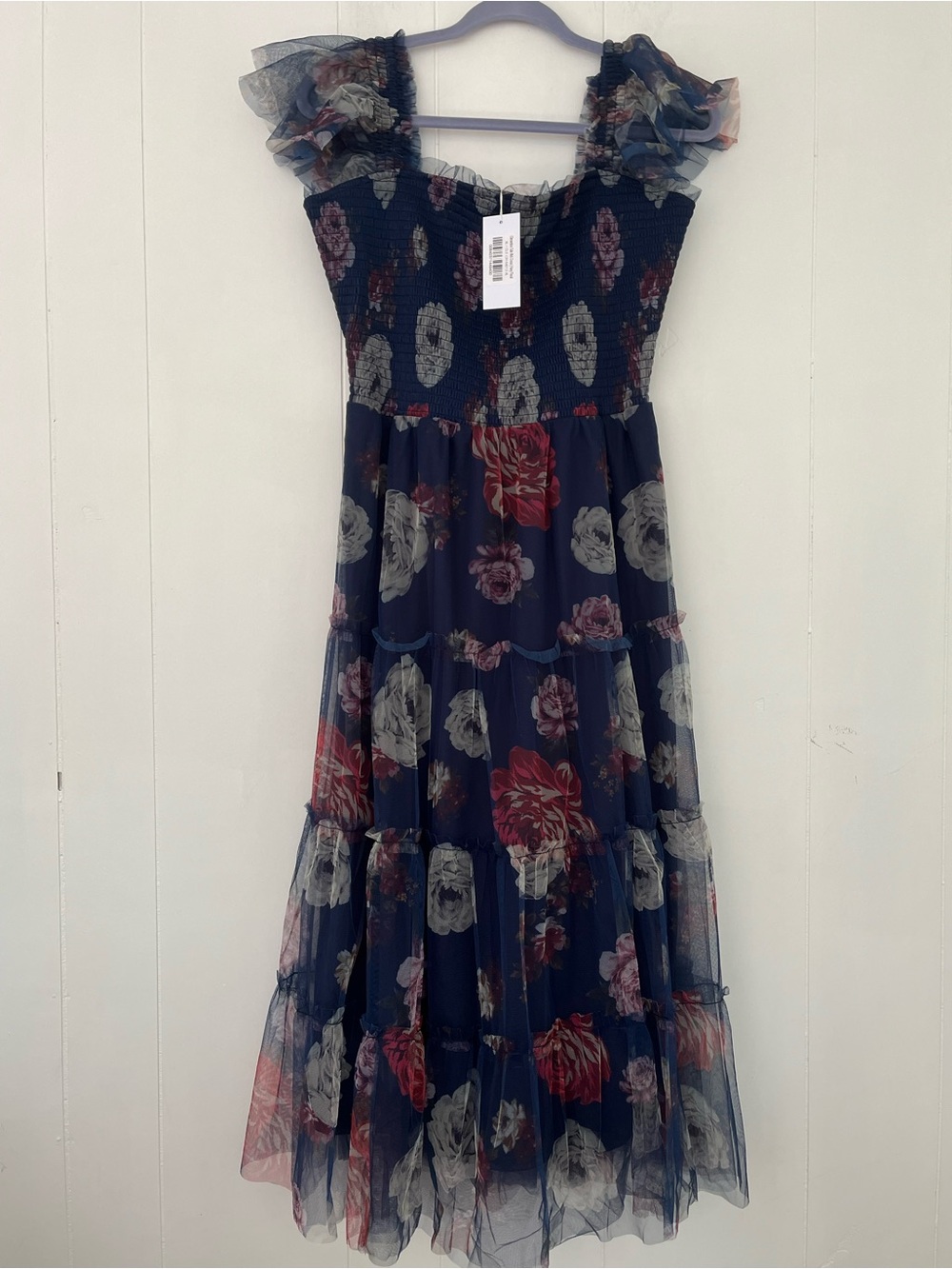 NEW Baltic Born Clementine Tulle Midi Dress Navy Floral Size XL